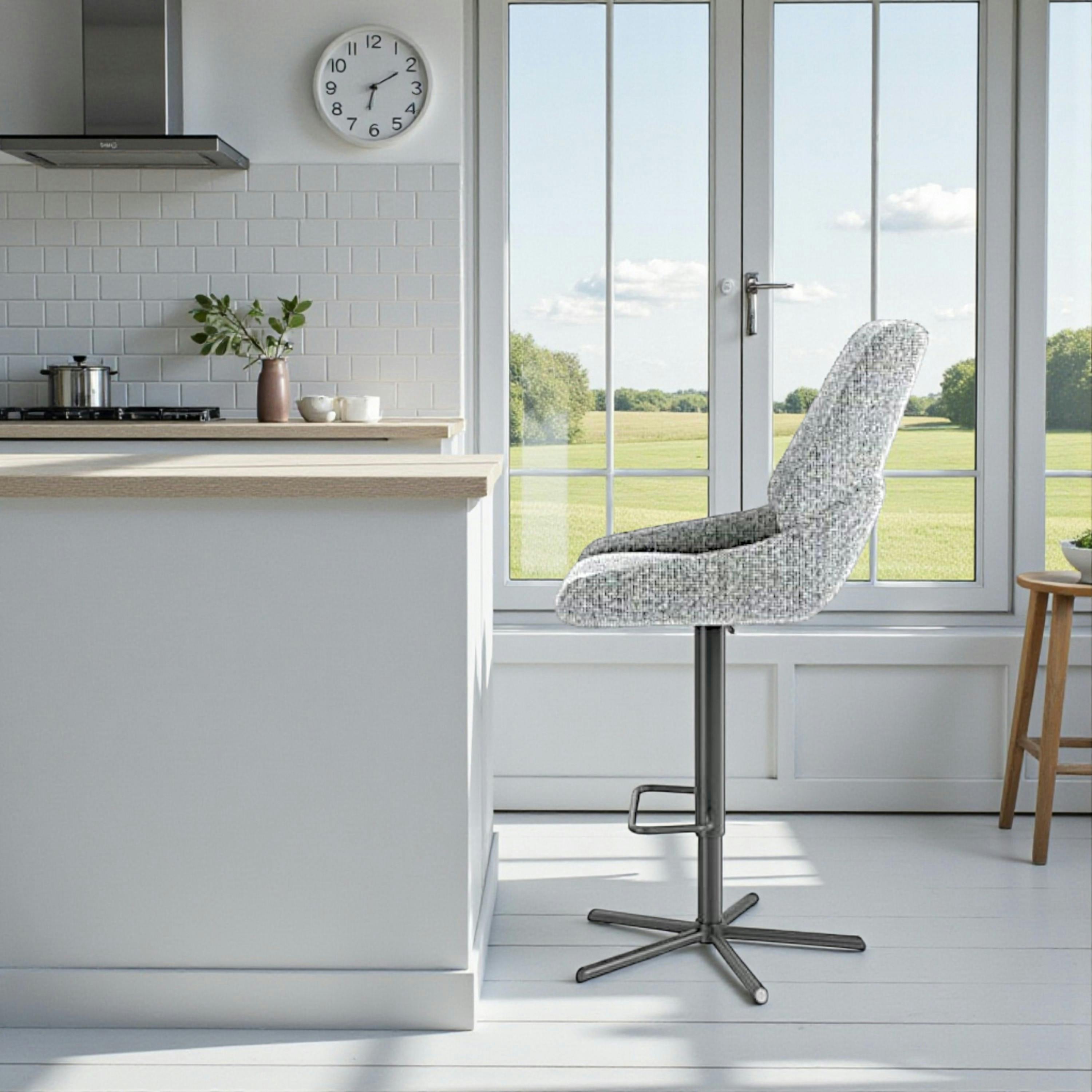 Chaise de bar réglable grise assise baquet (lot de 2) LIGURIE