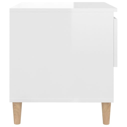 NNEVL Bedside Table High Gloss White 50x46x50 cm Engineered Wood