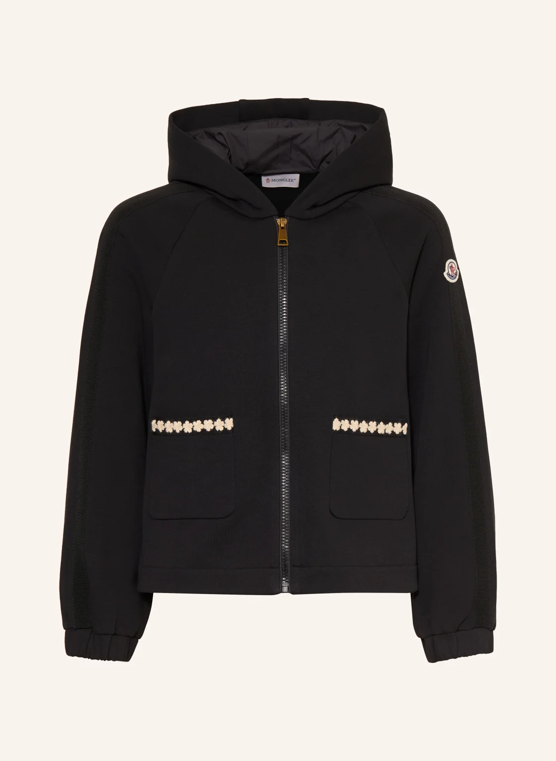 MONCLER enfant Sweatjacke mit Galonstreifen