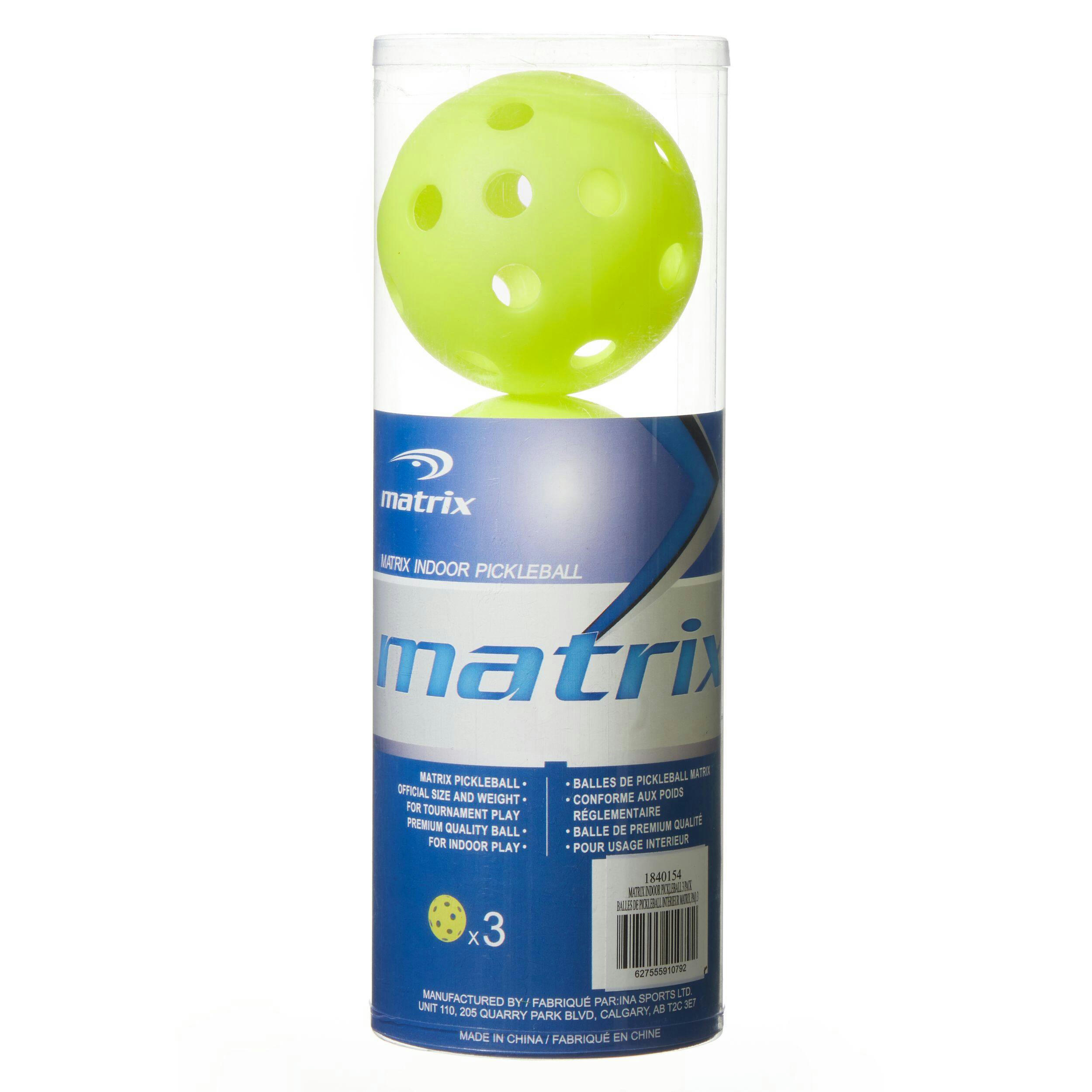 Matrix Official Size & Weight Indoor Pickleballs, Yellow, 3-pk