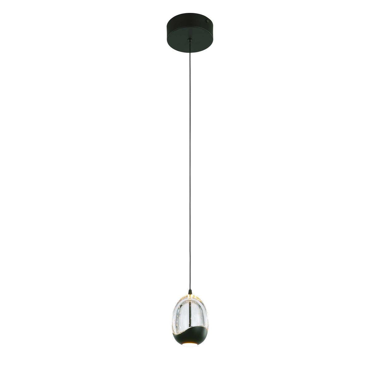 Highlight hanglamp Clear - 1 lichts - 13 x 155  cm - helder zwart