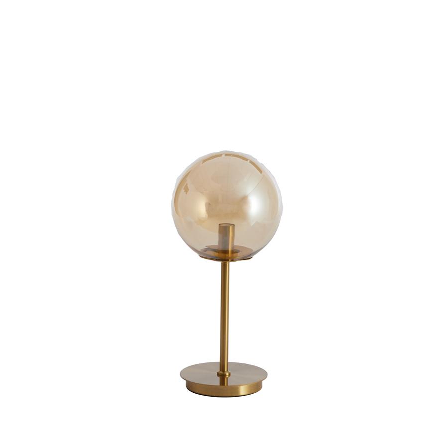 Light & Living - Medina tafellamp Ø20x43 cm - glas amber+goud