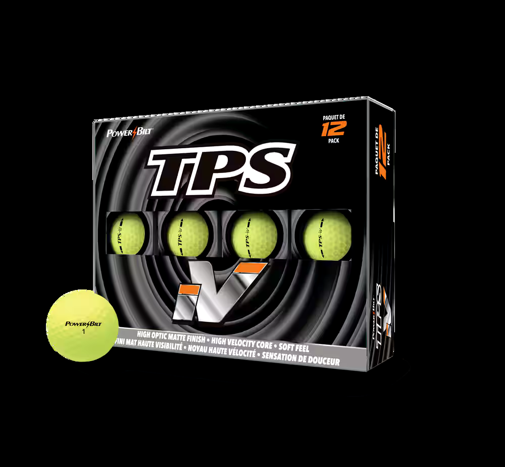 PowerBilt TPS iV High Viz Golf Balls, Low Compression, 12-pk, Matte Yellow