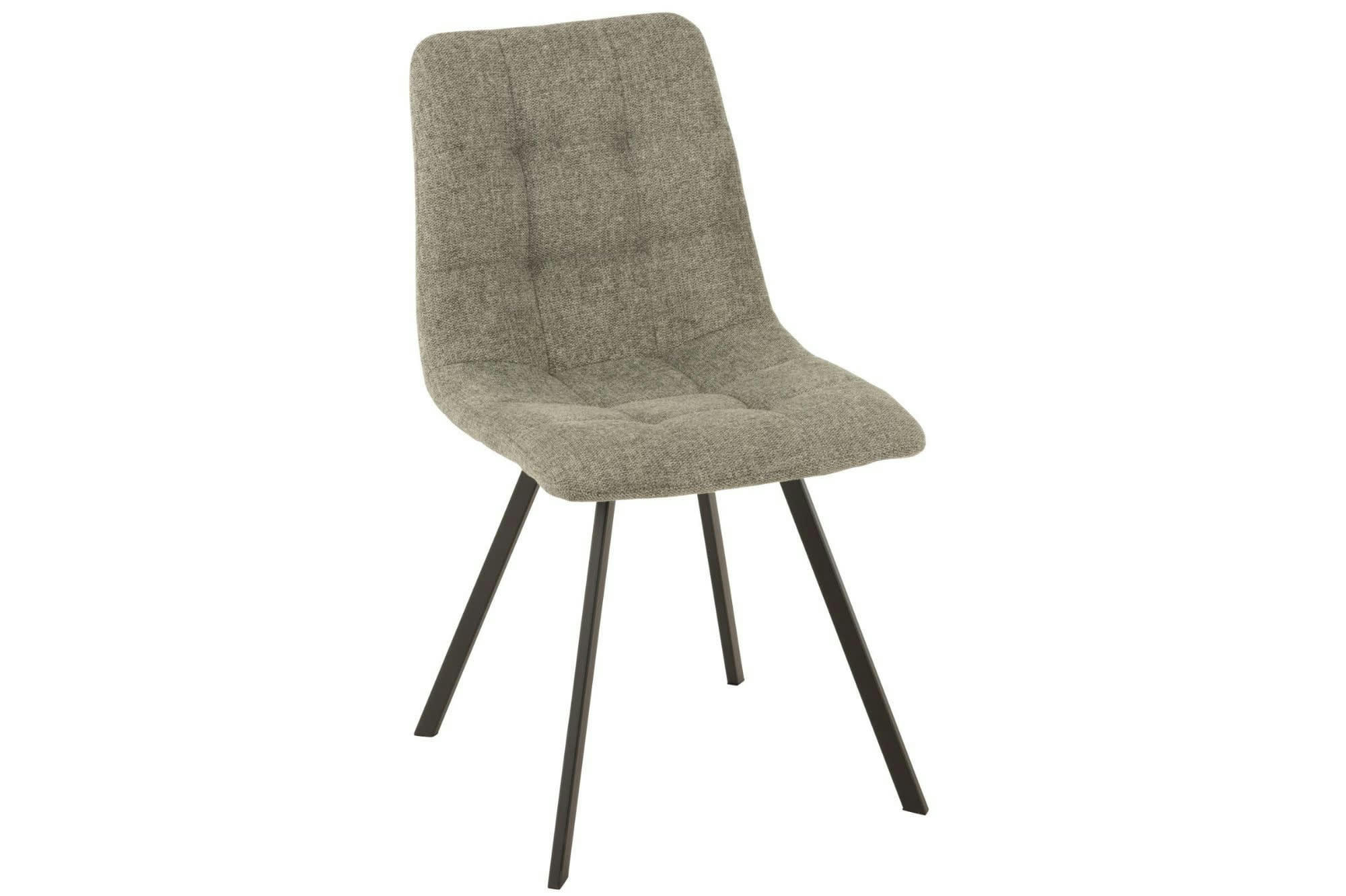 OLIVIA - Lot de 2 chaise en tissu et en métal noir ( lot de 2)