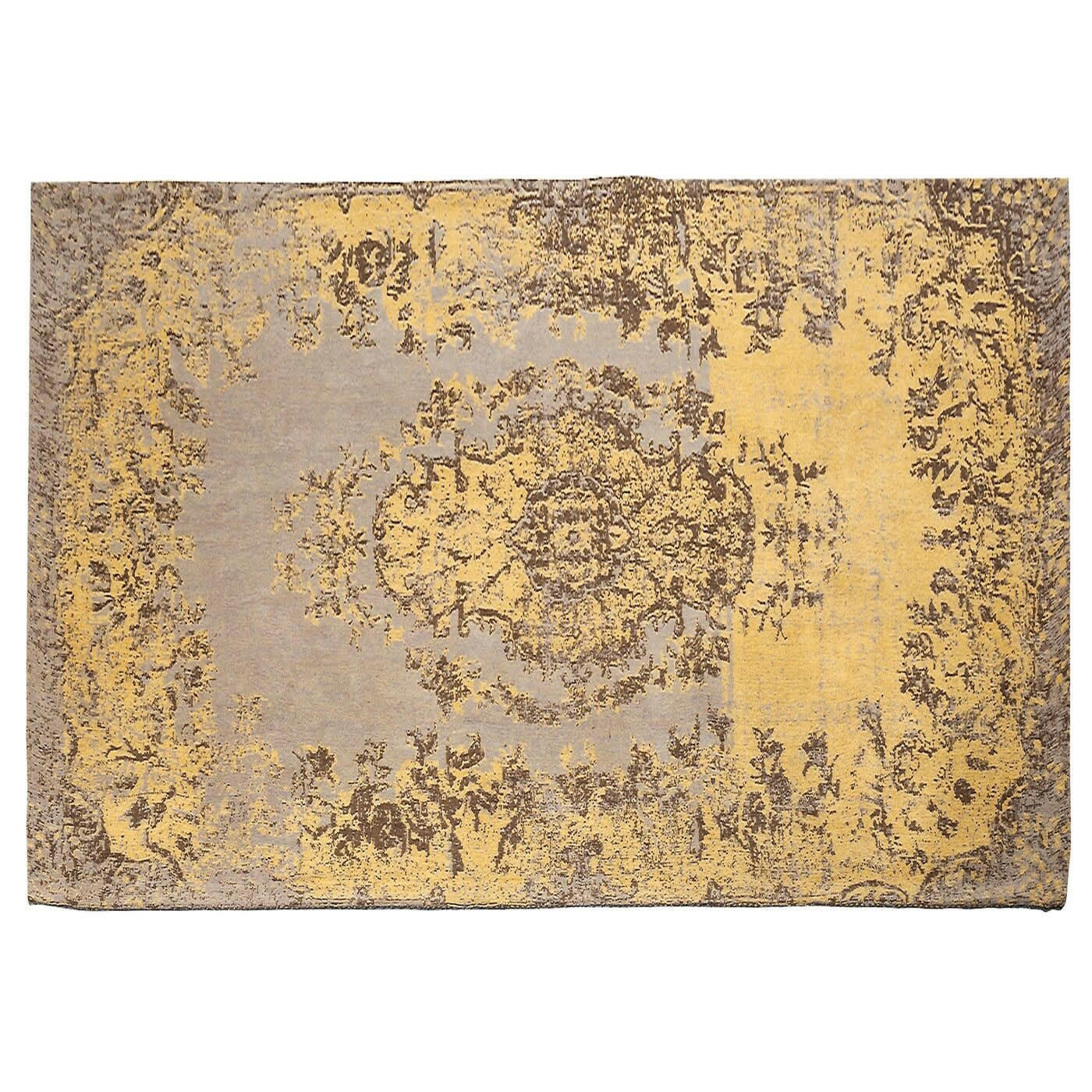 KELIM - Tapis en coton jaune et marron 240x170