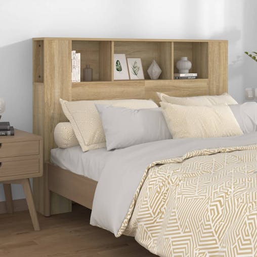NNEVL Headboard Cabinet Sonoma Oak 140x18.5x104.5 cm