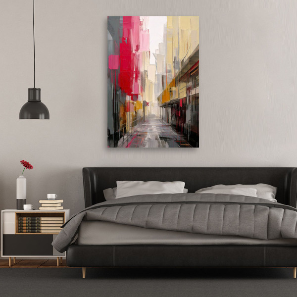 Feeby Obraz nowoczesny, Miasto Ulica Akwarela Perspektywa 40x60