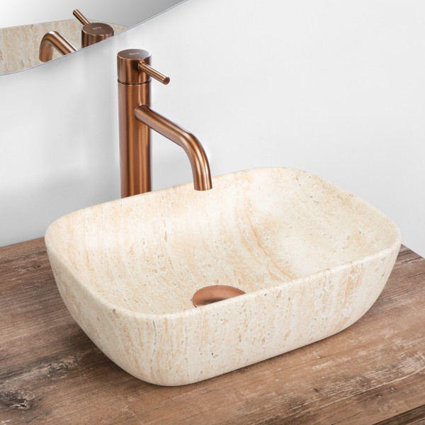 Umywalka nadblatowa Belinda mini Travertine matt