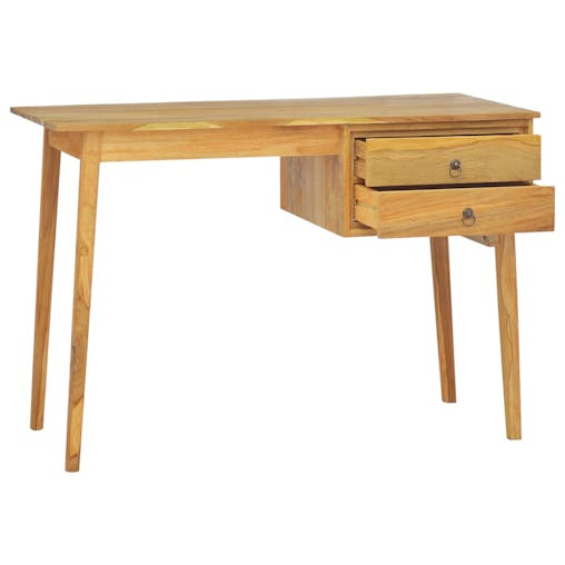 NNEVL Desk with 2 Drawers 110x52x75 cm Solid Wood Teak
