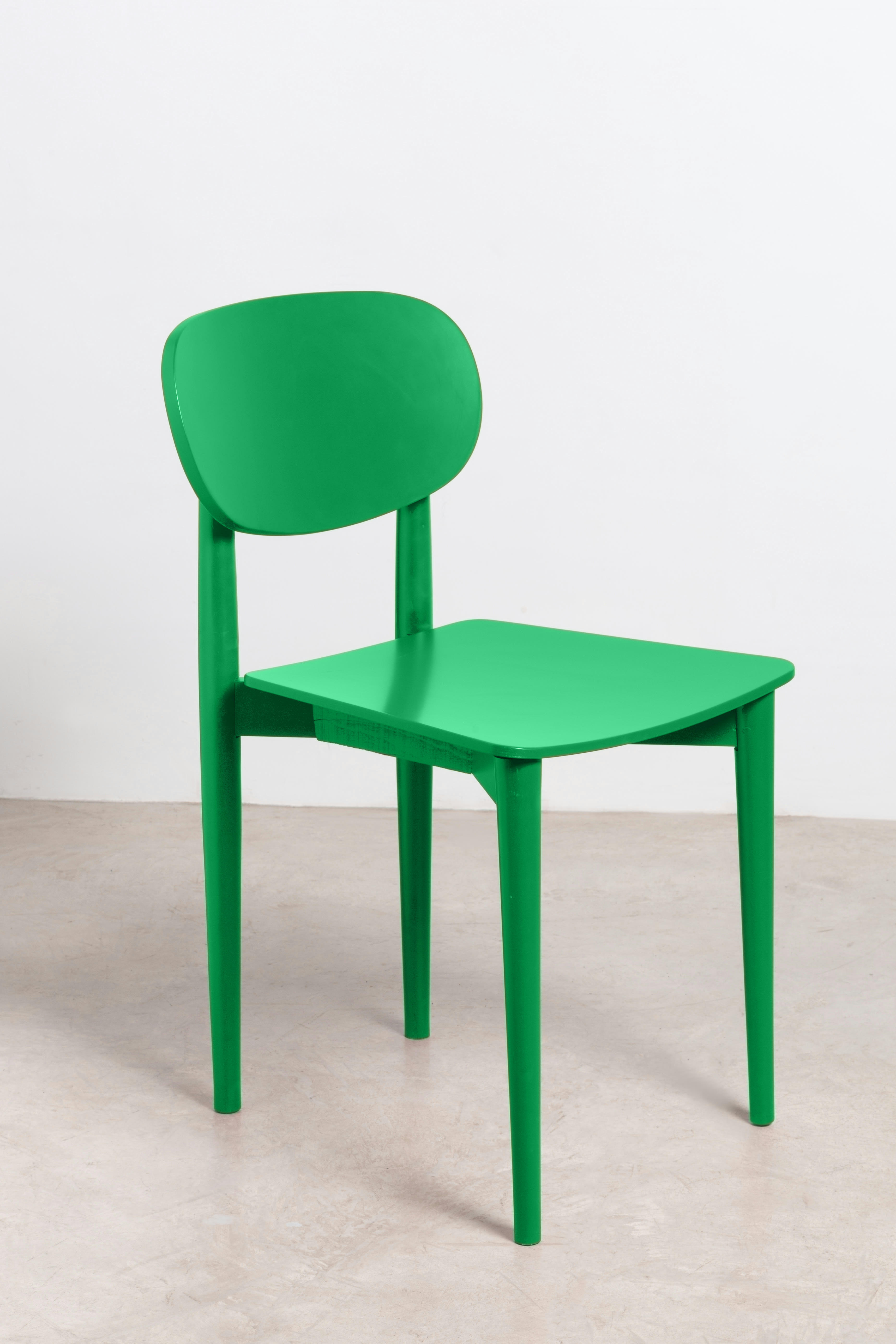 SANDRO - Chaise en bois de hêtre massif Vert