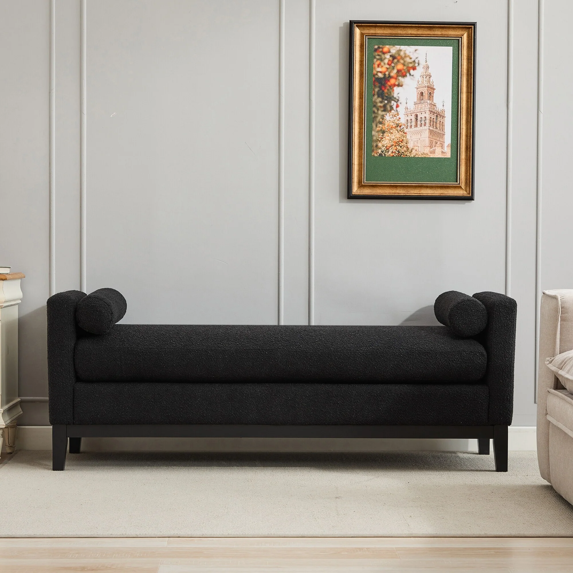 66.34W Elegant Upholstered Bench