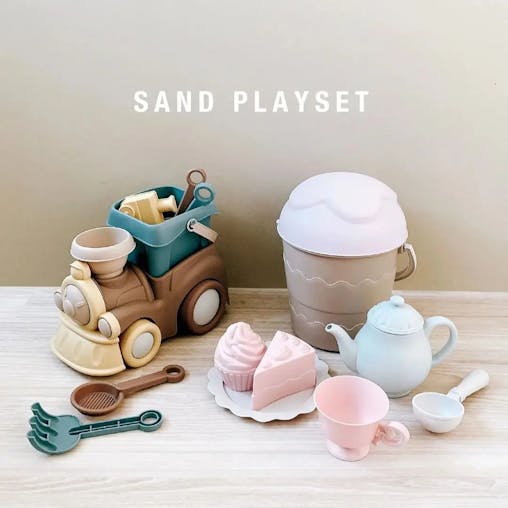 NNEOBA Children's Beach Truck and Princess Tea Set Toys