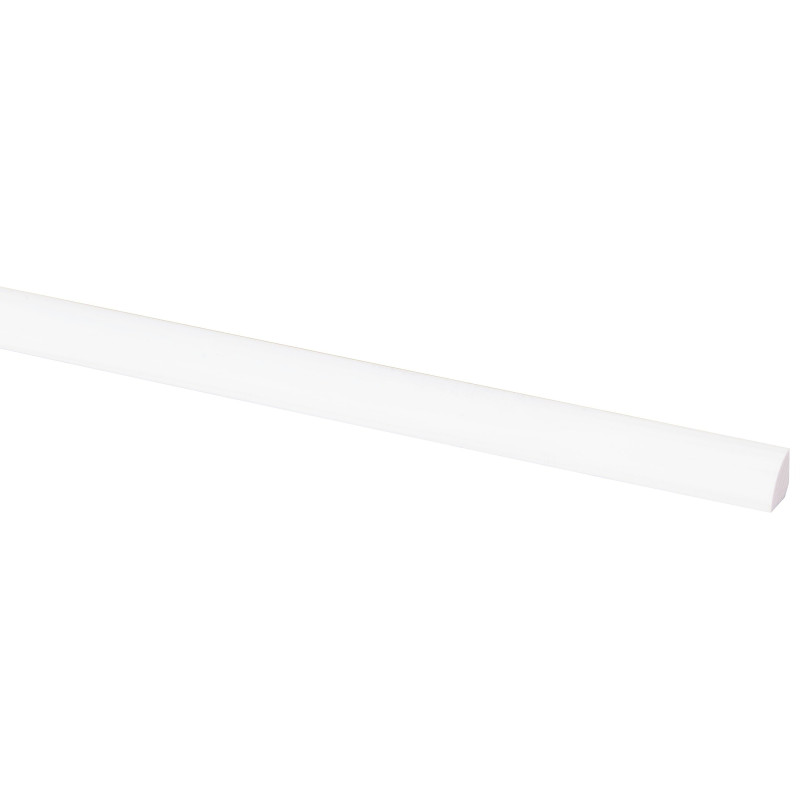 Latte quart de rond en pin blanche 270 x 1,6 x 1,6 cm
