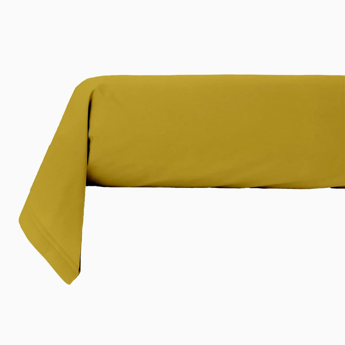 COTON UNIS - Taie traversin coton  unie jaune mimosa moutarde 85x185cm