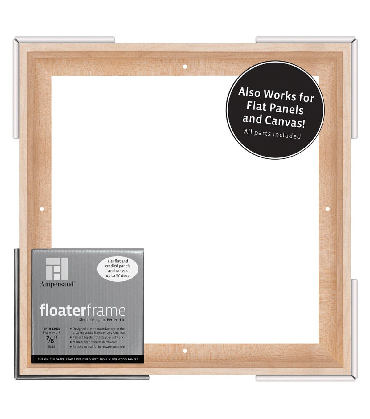 Ampersand Art Floaterframes Thin Edge 12x12 Maple