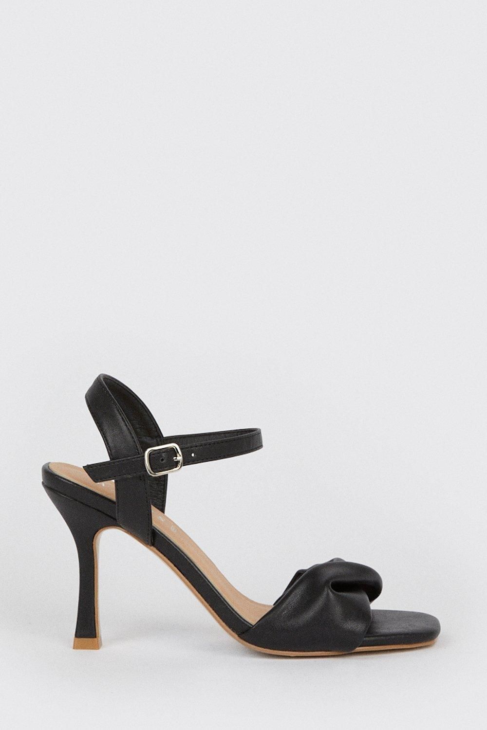 Wallis Wide Fit Sally Soft Twist Front High Stiletto Heel Sandals