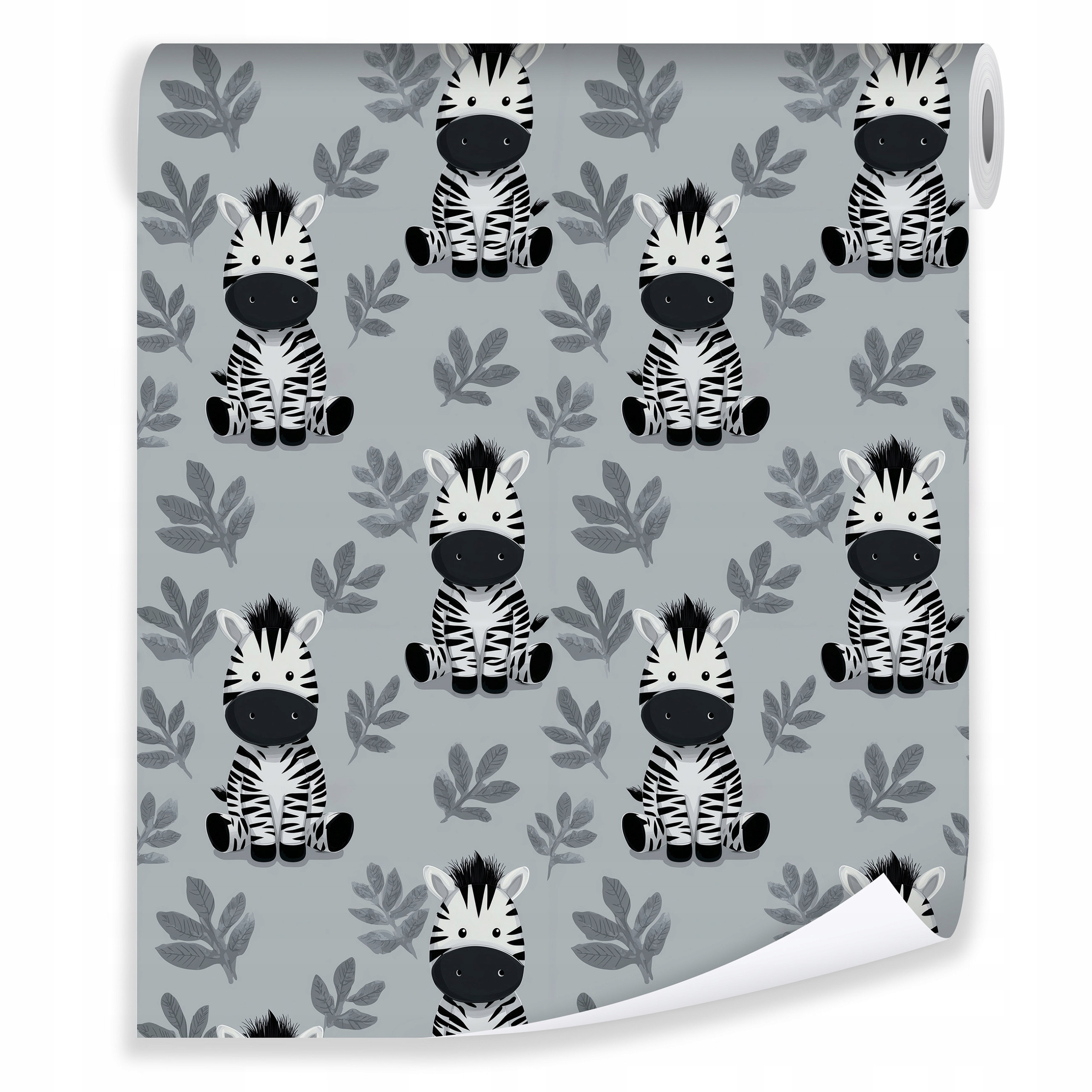 Tapeta Zebra Szary Na Flizelinie Dla Dzieci 50x1000