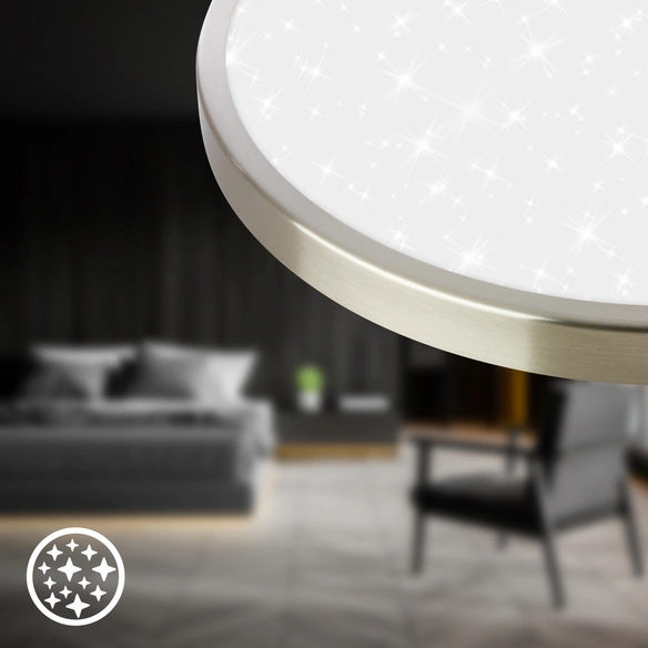 Leuchte, LED Deckenleuchte Sternencover, 12 W, matt-nickel