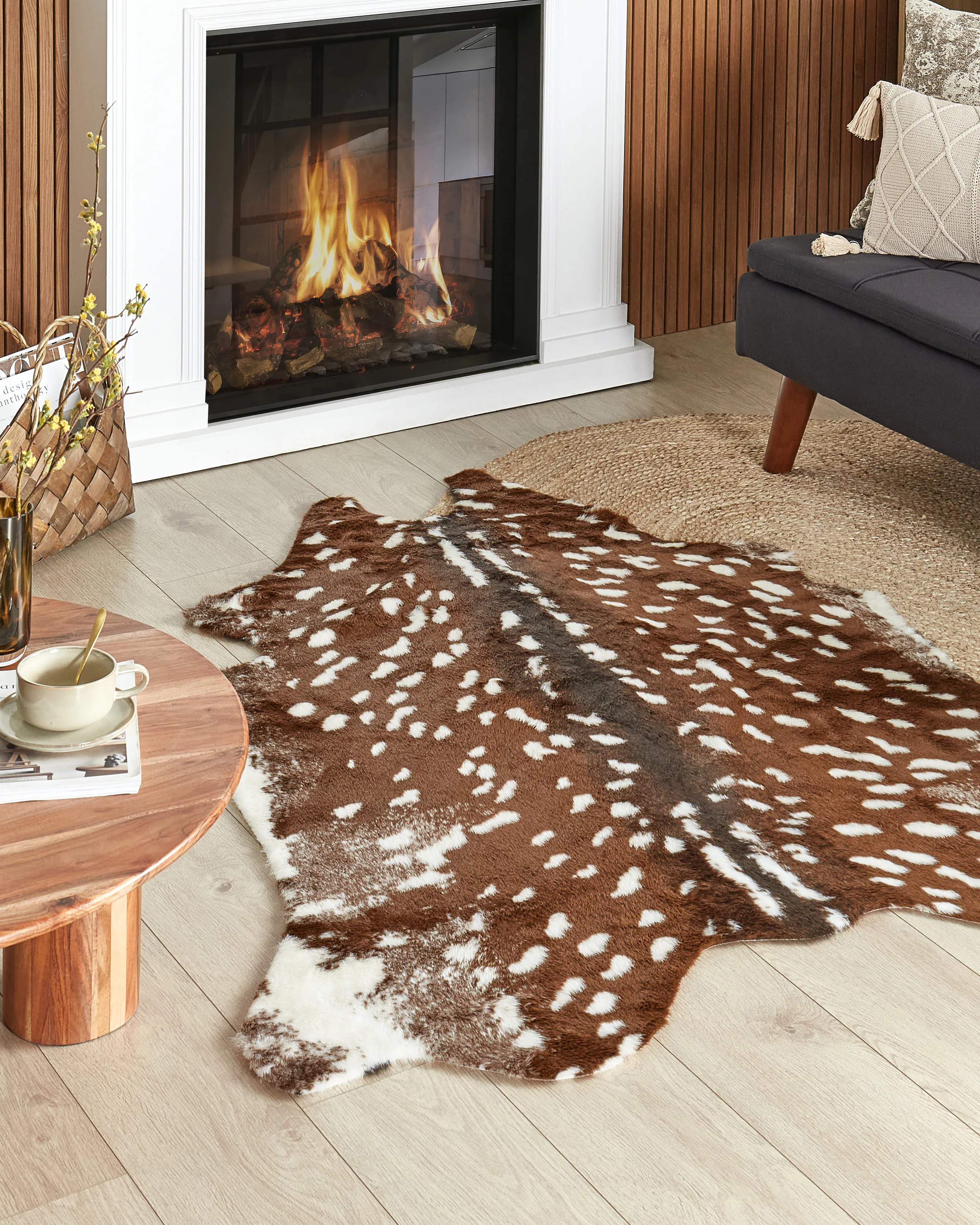 Faux Fur Rug KNOLL Brown 130 x 170 cm