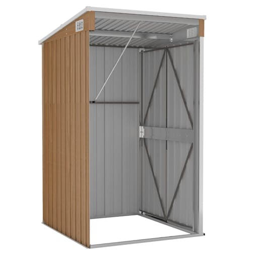 NNEVL Wall-mounted Garden Shed Brown 118x100x178 cm Galvanised Steel