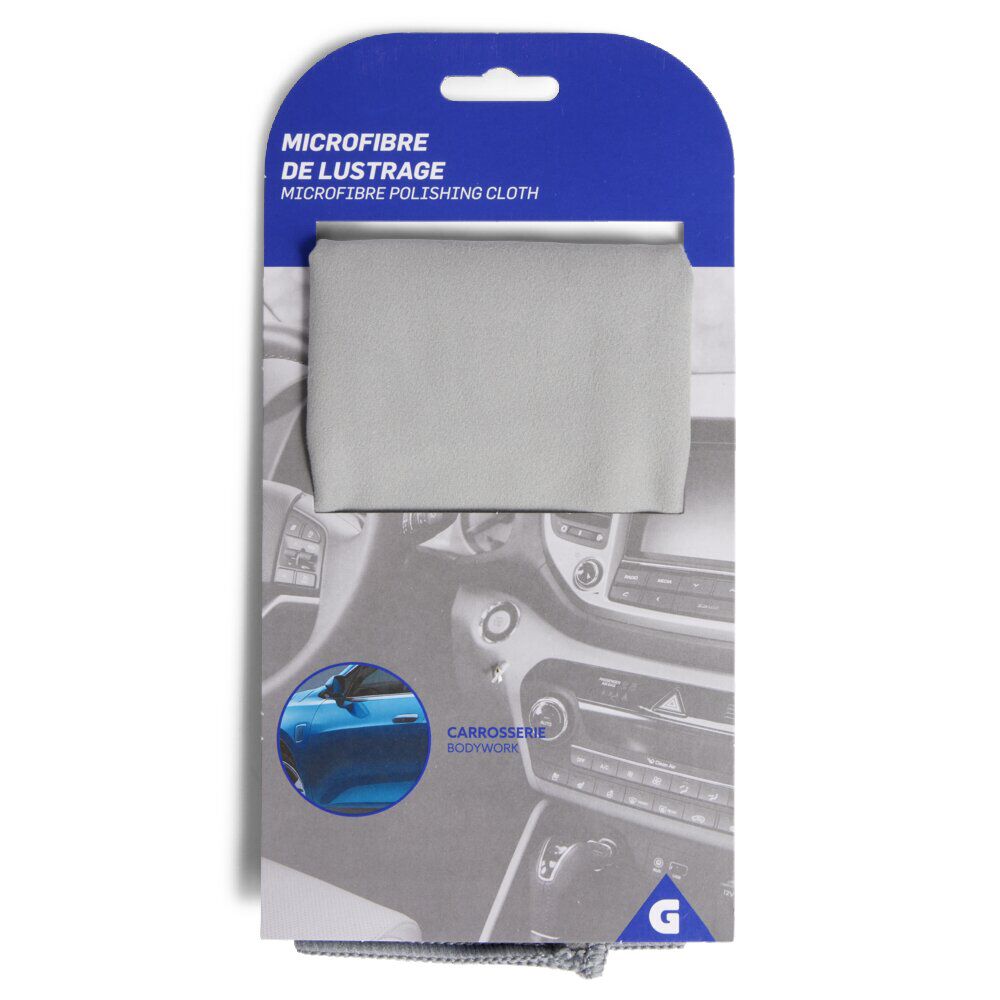 Chiffon de lustrage pour voiture en microfibre bleu