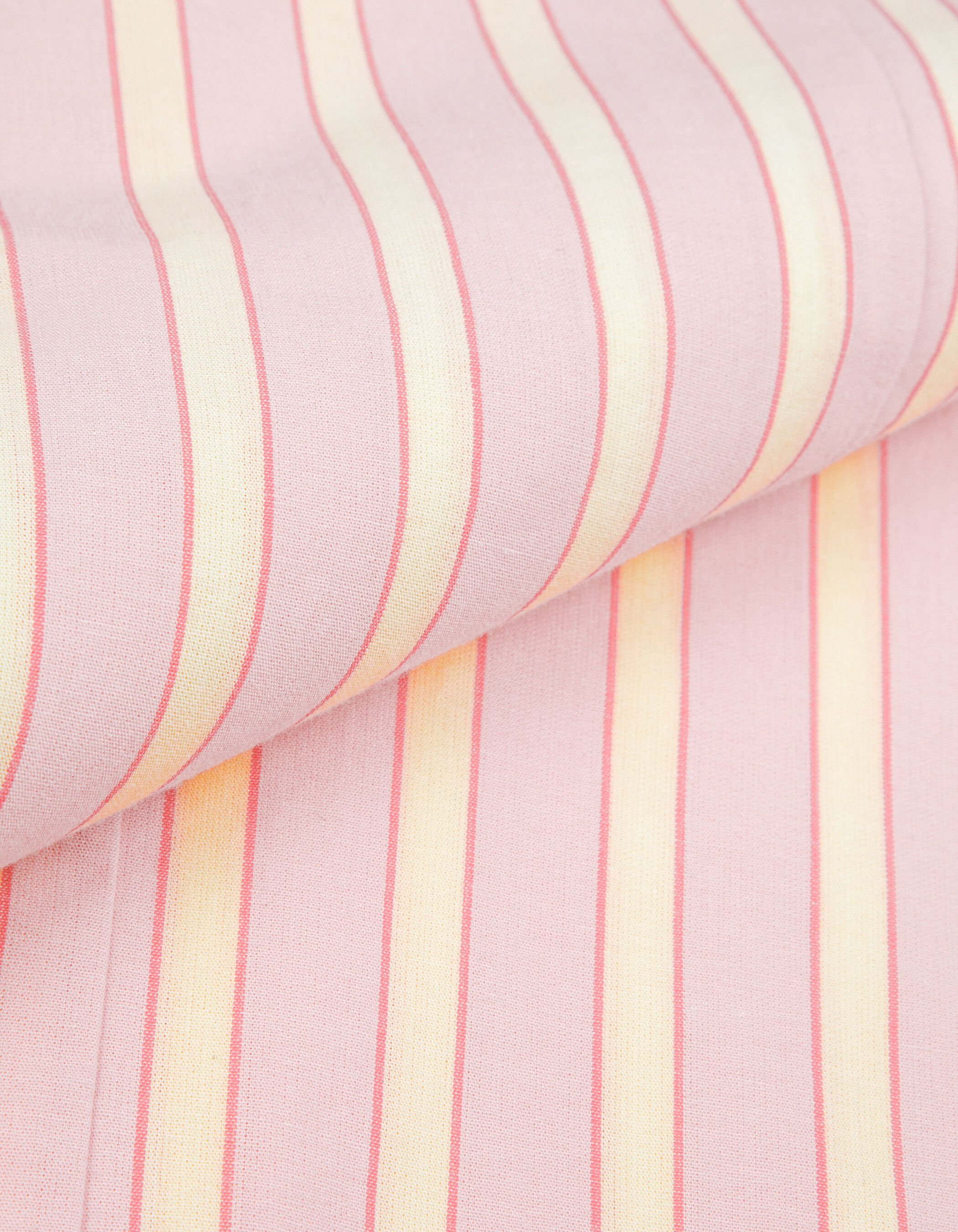 Robe chemise midi rose motif rayures Femme
