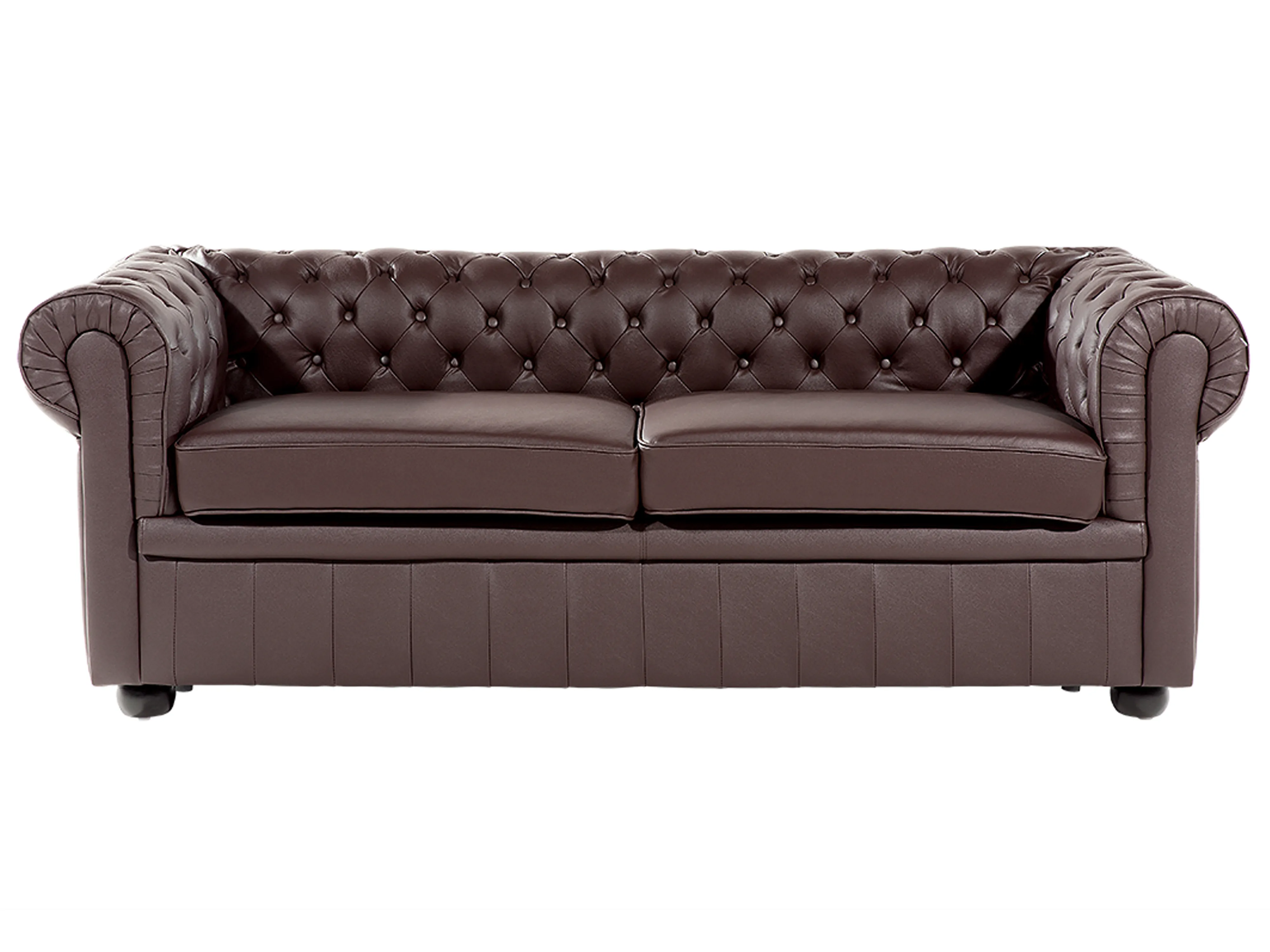 Armchair CHESTERFIELD Leather Brown