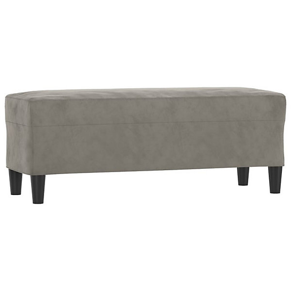 349421 vidaXL Banc Gris clair 100x35x41 cm Velours