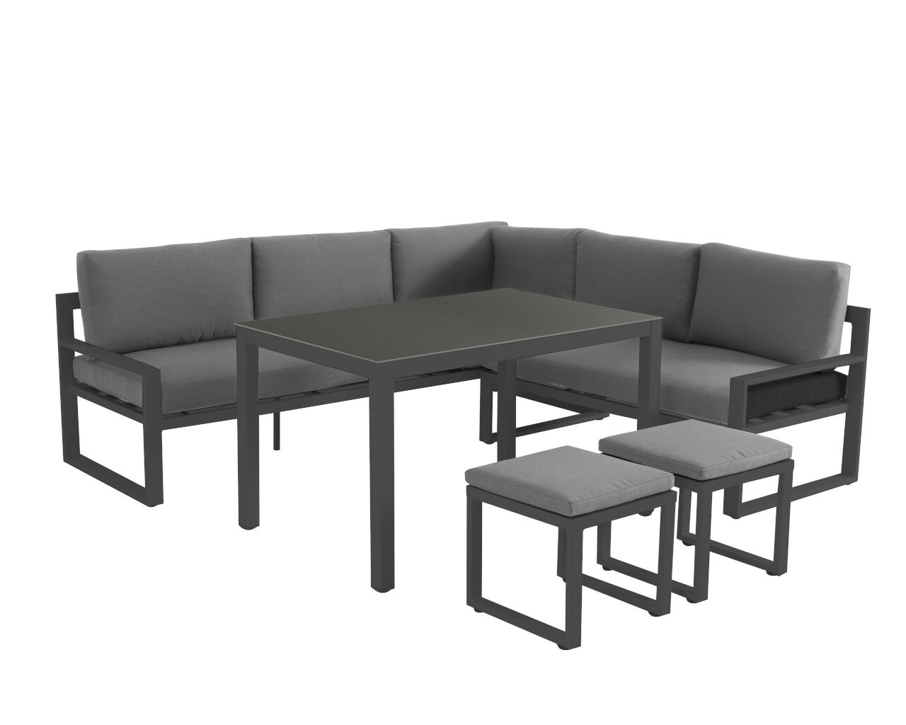 Patmos 5 Piece Low Dining Setting - White