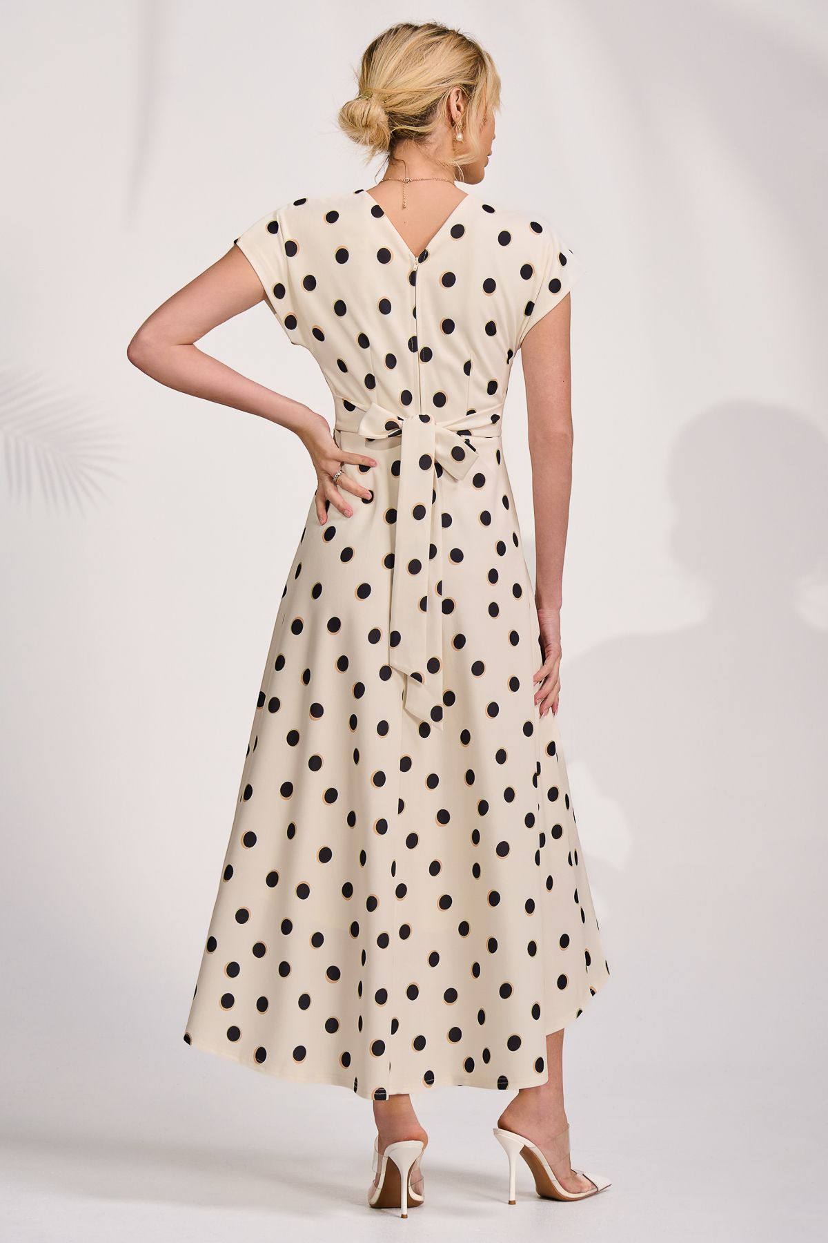 Jolie Moi Printed Scuba Dipped Hem Maxi Dress