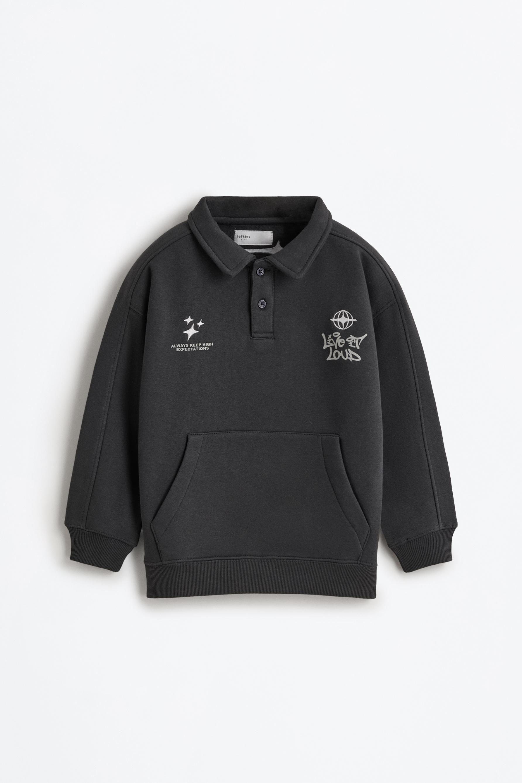Sudadera polo estampado