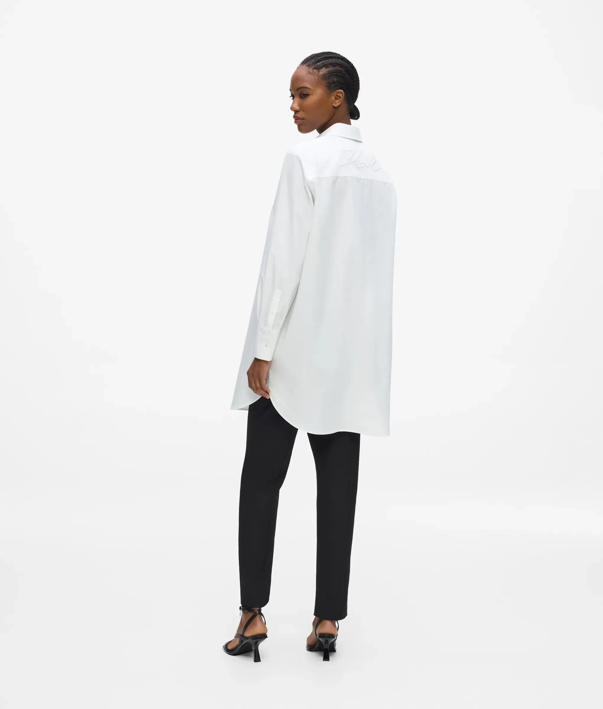 Chemise tunique en popeline Signature