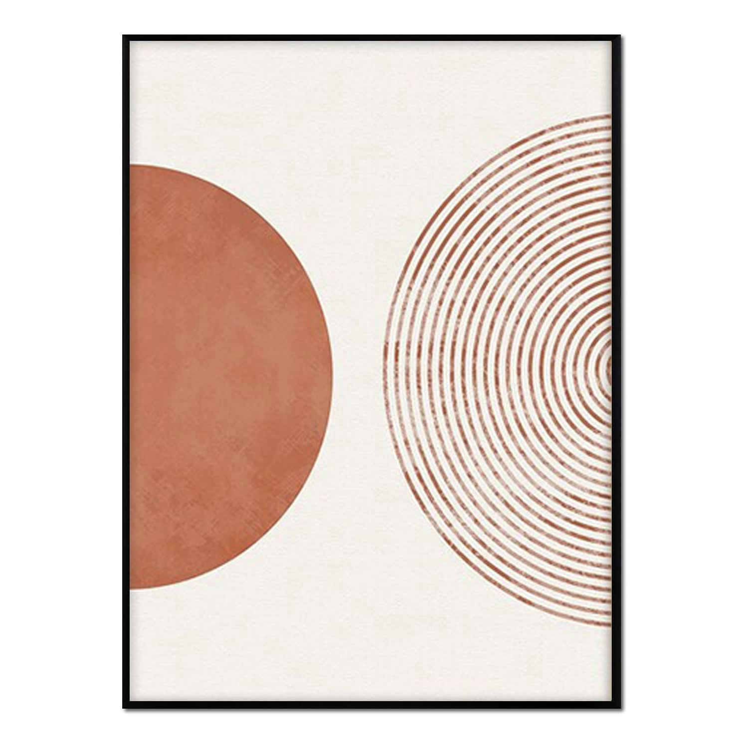 MINIMALISMO - Affiche avec cadre noir -  géométrie abstraite - 30x40