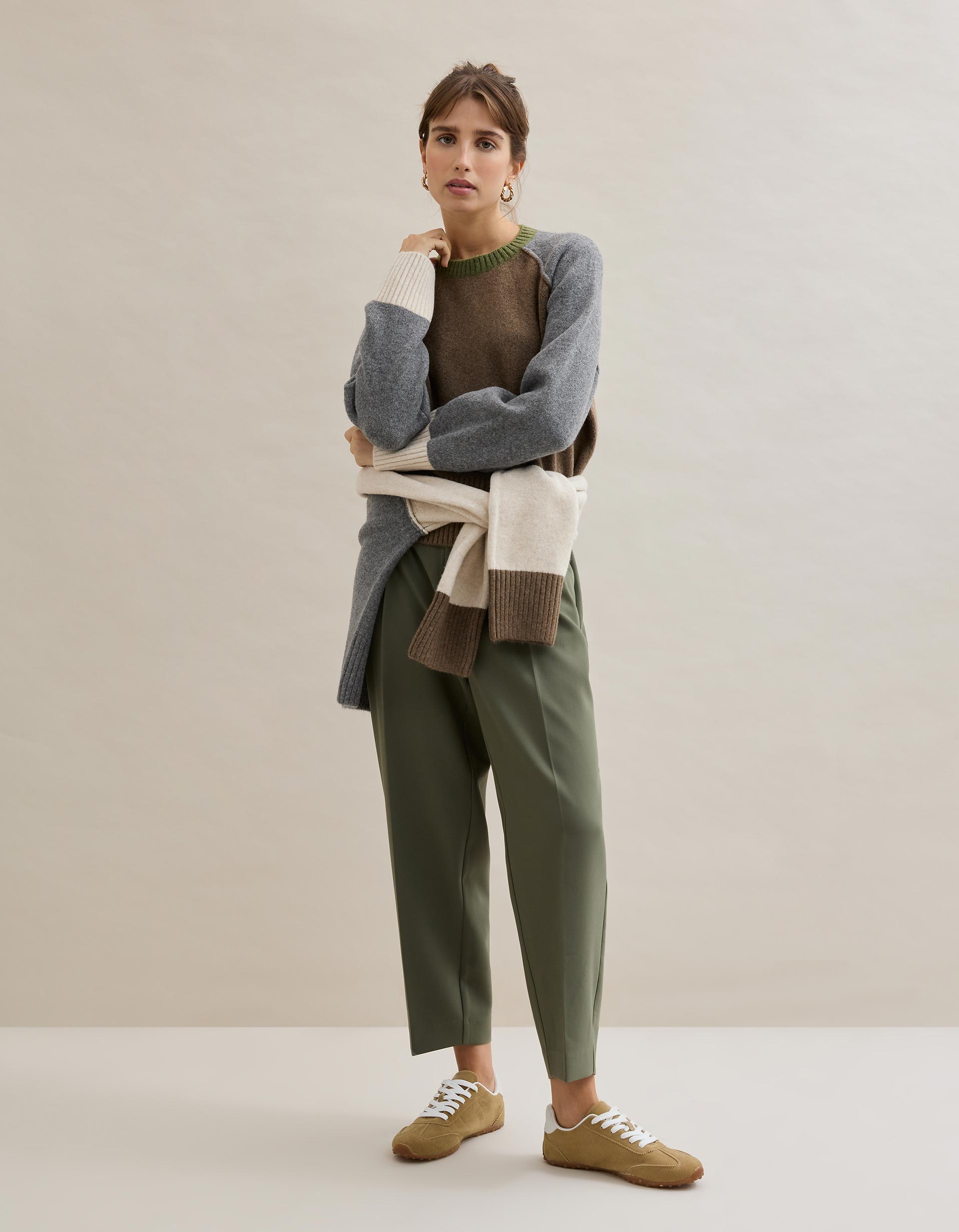 Camisola com Lã, Mulher, Castanho