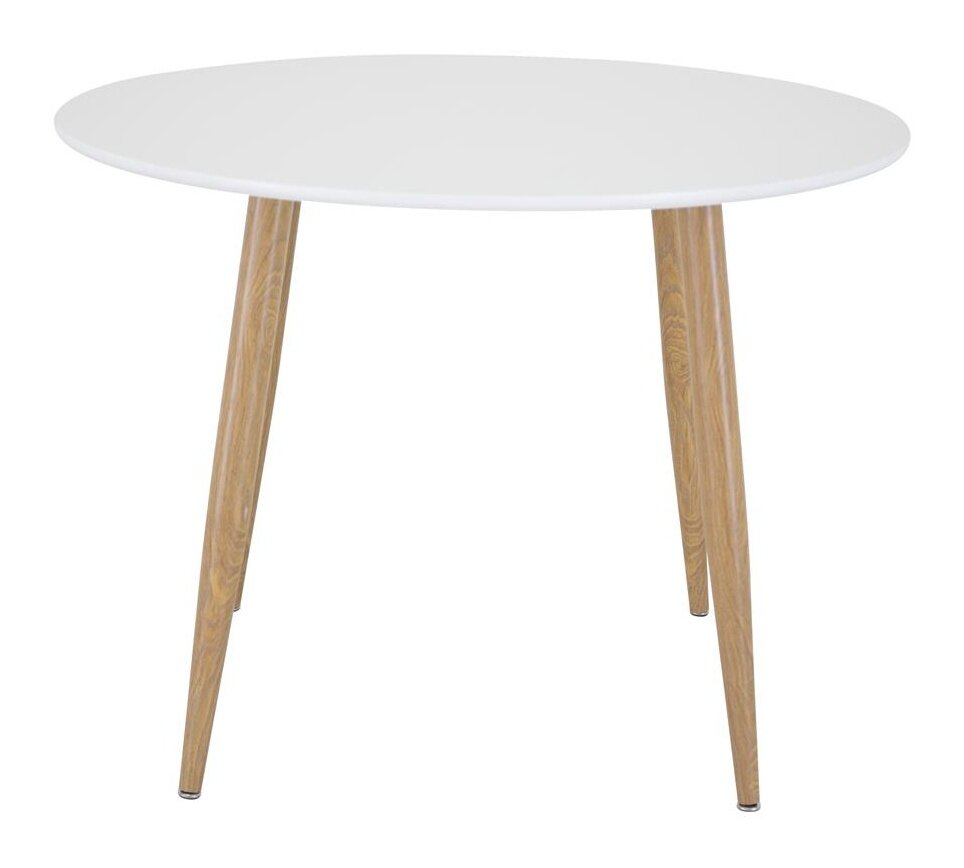 BRAM Eetkamertafel Namu - Wit met eiken poten