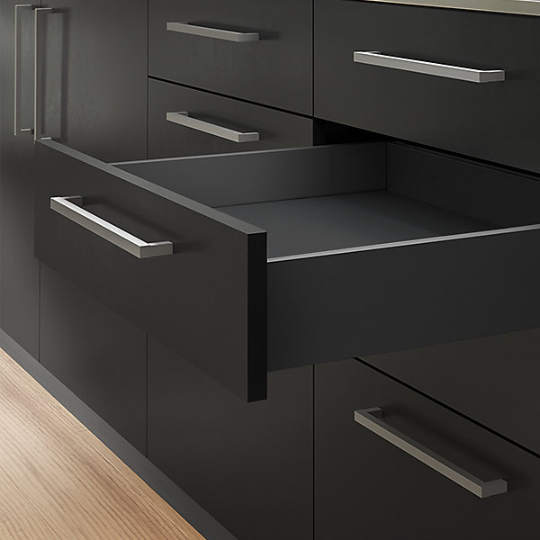 Emuca Kit de tiroirs pour cuisine ou salle de bains Vertex avec réglages 3D, hauteur 93mm, avec panneaux inclus, module 600mm,