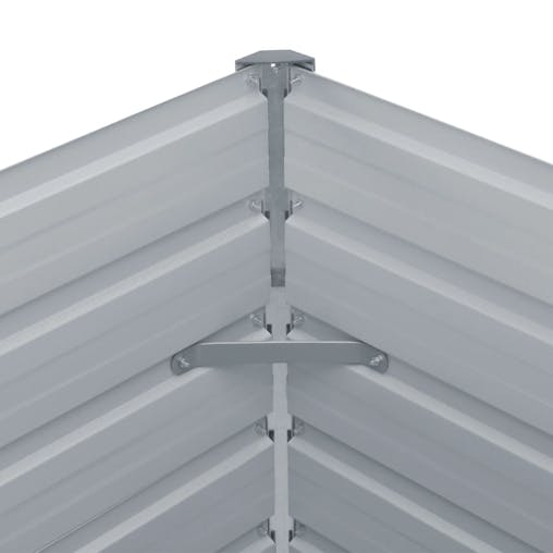 NNEVL Raised Garden Bed 129x129x46 cm Galvanised Steel Grey