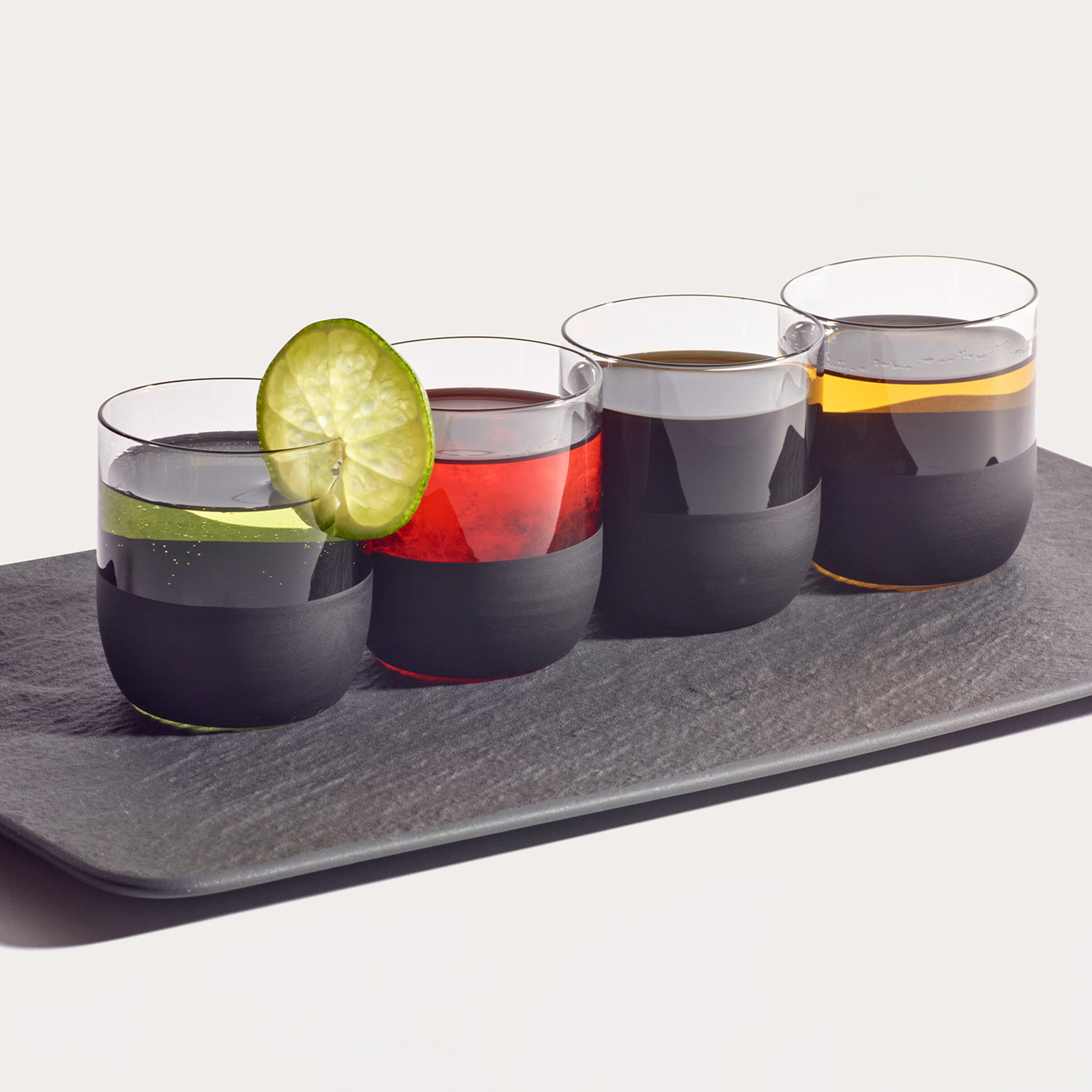 Manufacture Schnapps glass set - Black, Premium Porcelain