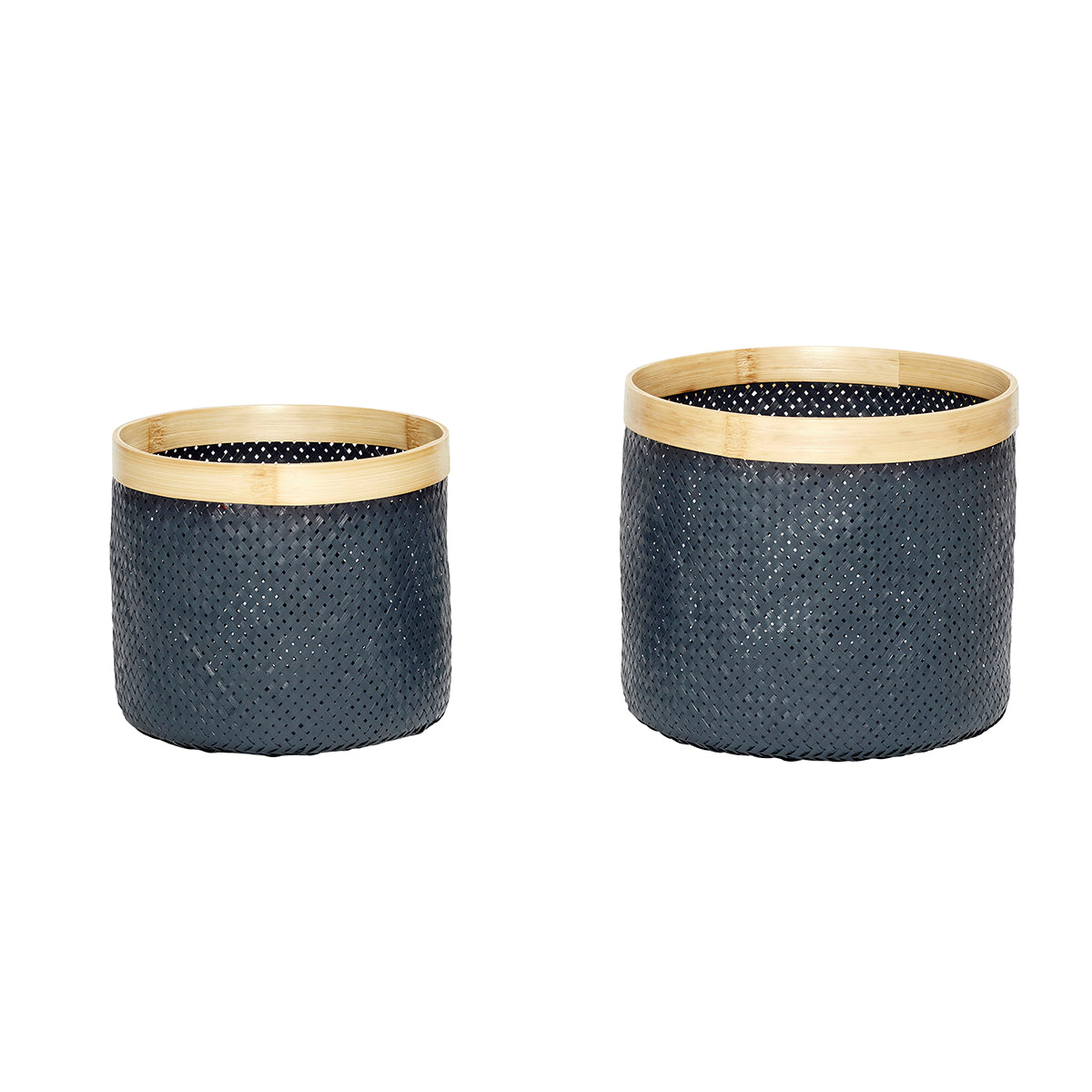 Hübsch mand Stribe - bamboe - ø34xh30, ø40xh35cm