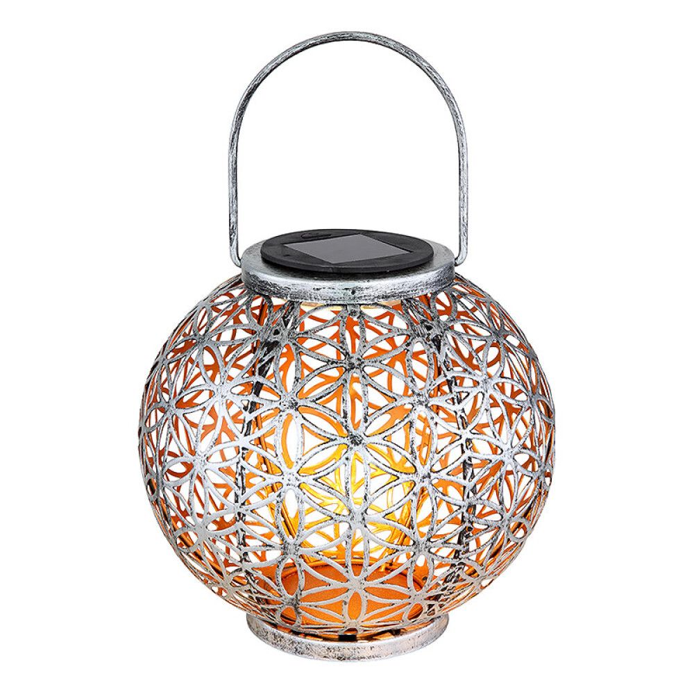 SOLCELLELAMPE GLOBO RUND SØLV
