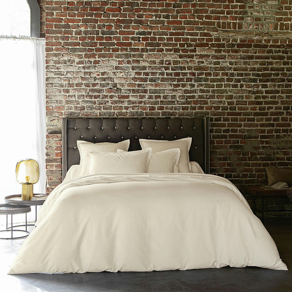 ECLAT - Housse de couette satin sable 200x200 cm