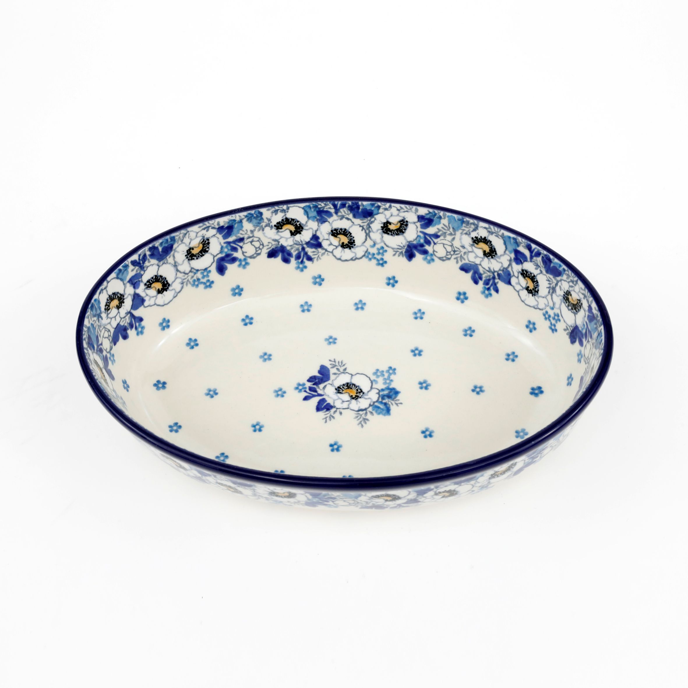 Półmisek owalny 299 24/18,5cm  2222X Biało-niebieskie anemony
