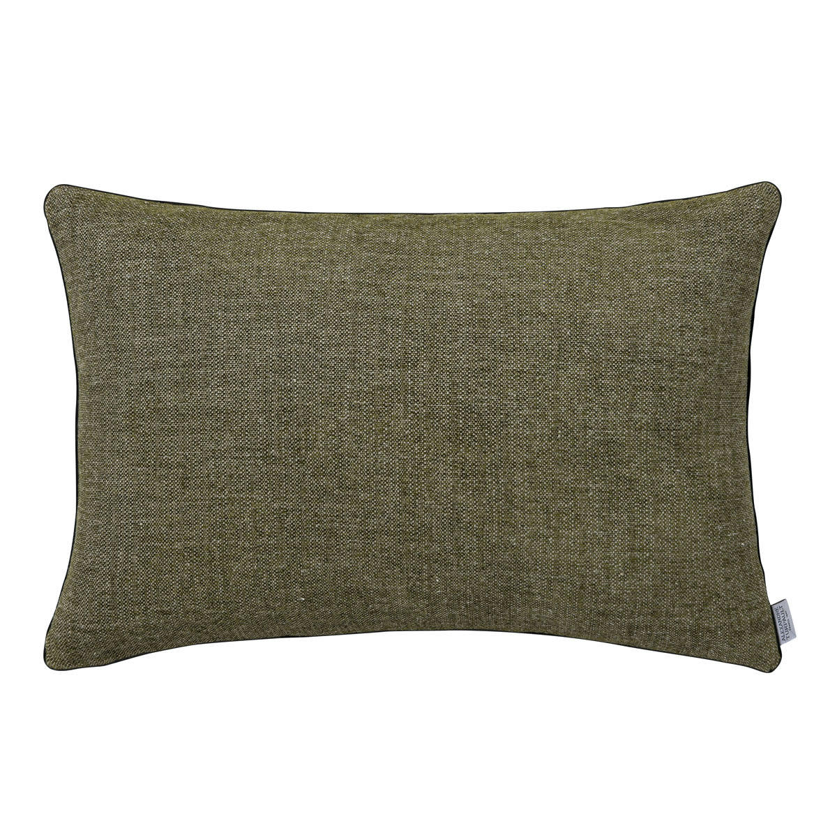 VOLTAIRE - Housse de coussin en lin et velour vert 40x60
