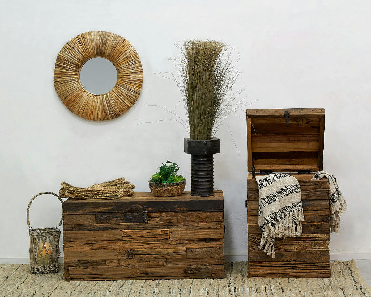 - Coffre en bois massif recyclé grand modèle