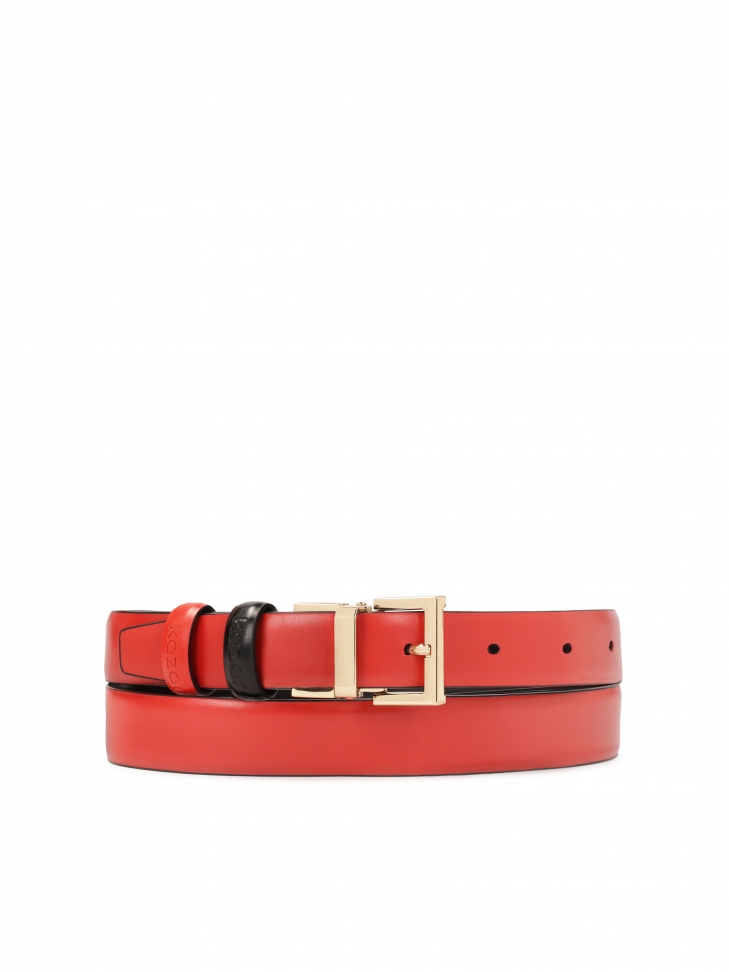 Black and red double-sided dress belt