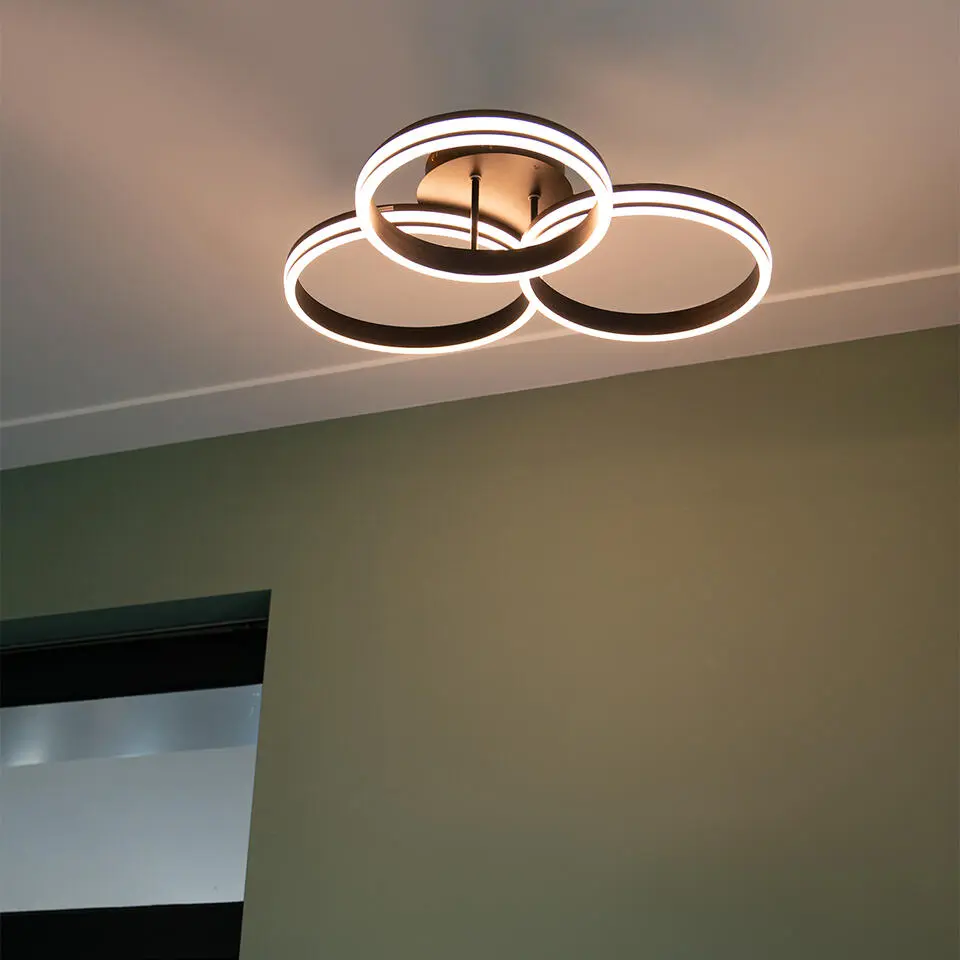 Qazqa plafondlamp navara zwart ge?ntegreerde led