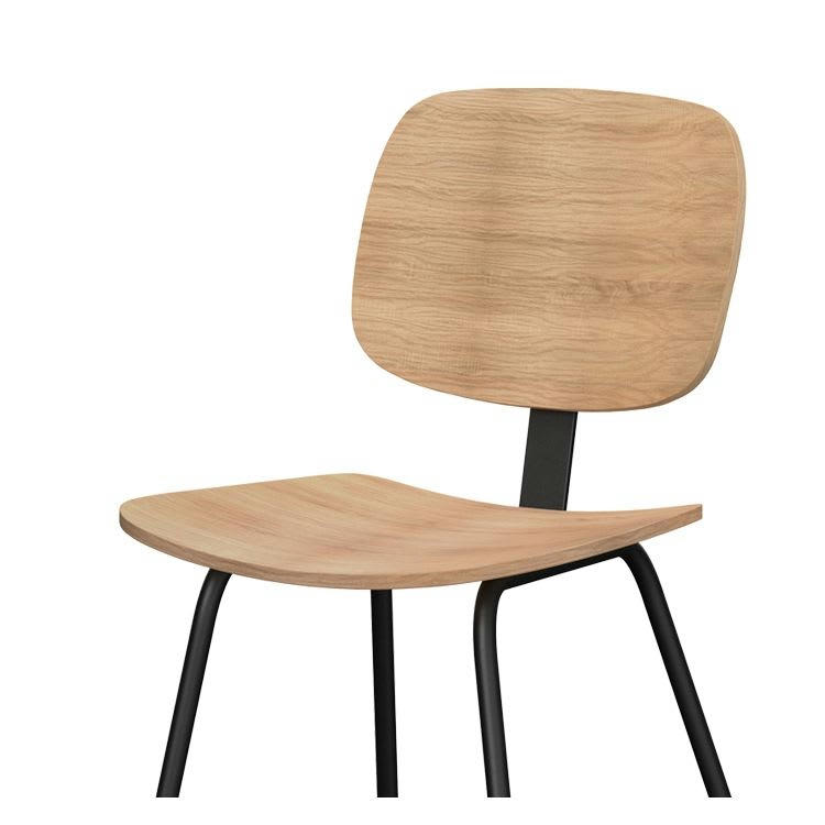 HOODIE - Chaise en bois plaqué frêne et pieds en métal (lot de 2)