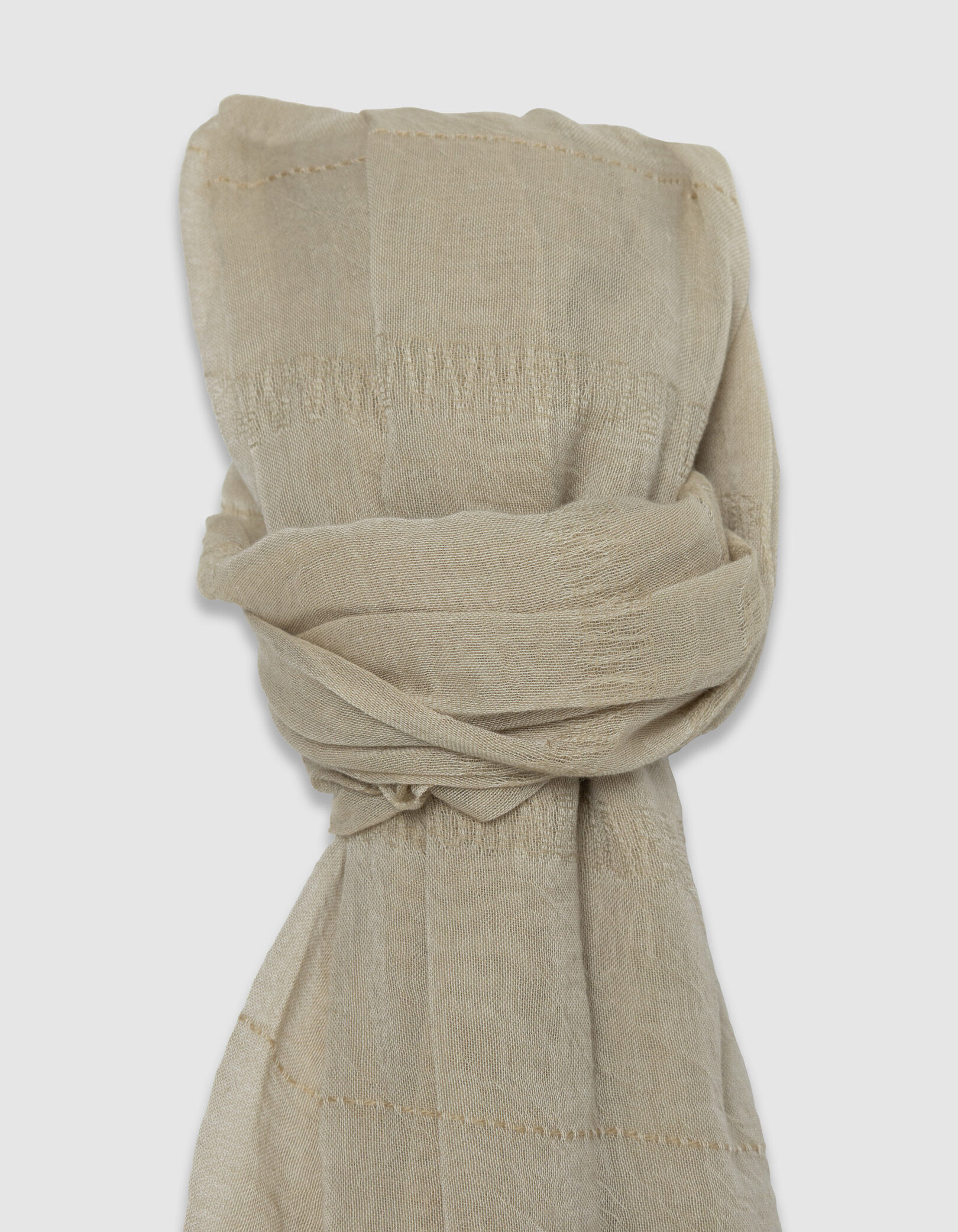 Foulard beige motif rayures fantaisie Homme