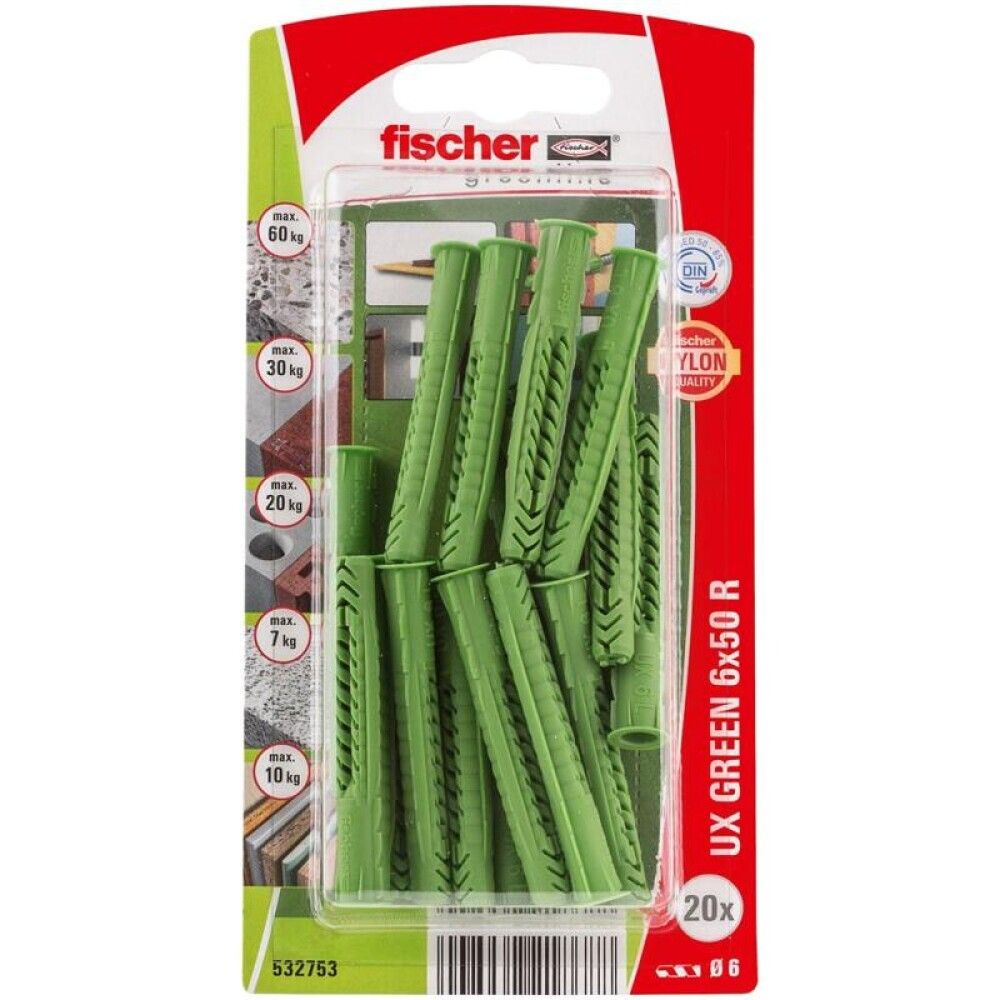 UNIVERSALPLUGG FISCHER UX 6X50MM 20 STK
