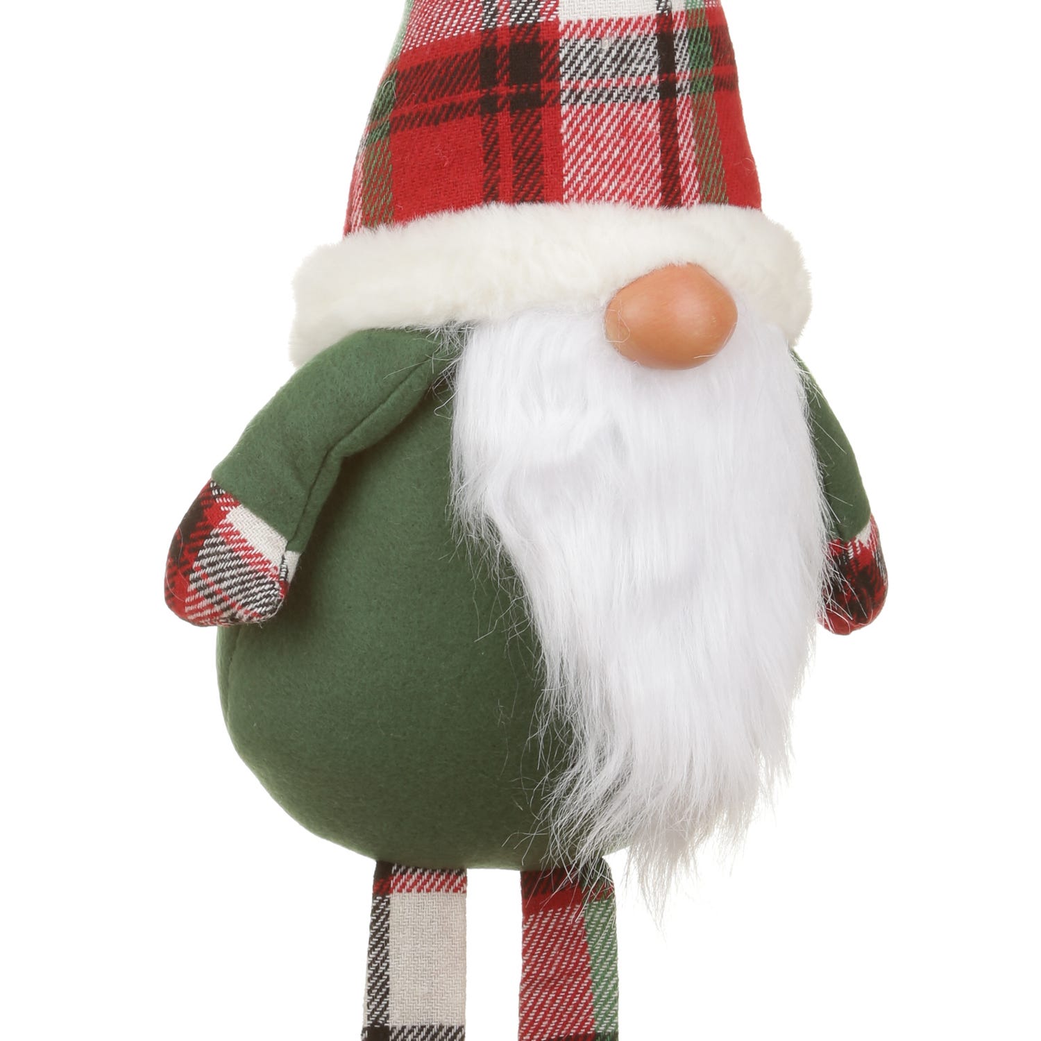 Gnomo natalizio 75 cm gambe molli con cappello tartan